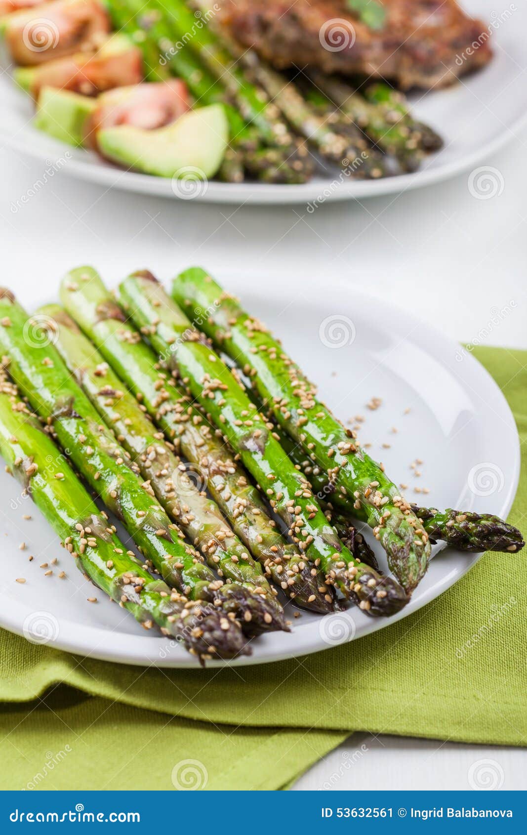 Glazed green asparagus stock image. Image of nutrition 53632561