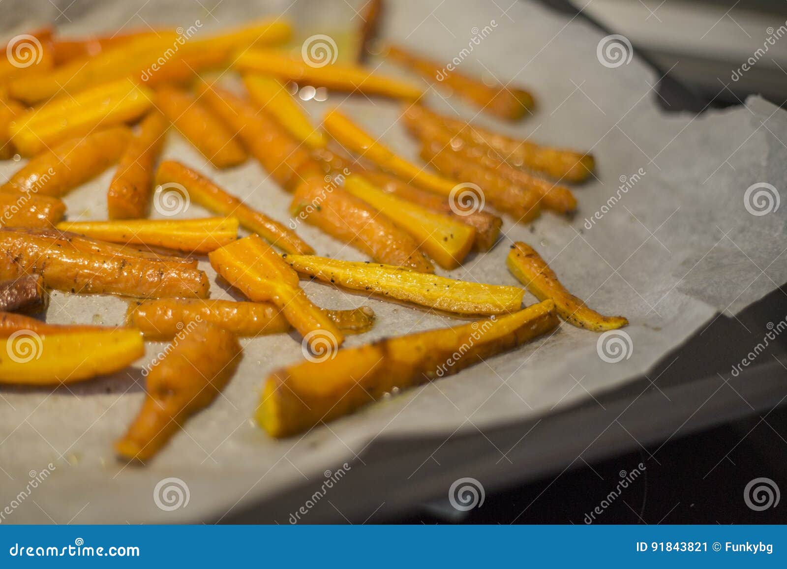 glazed and roasted young red carrots