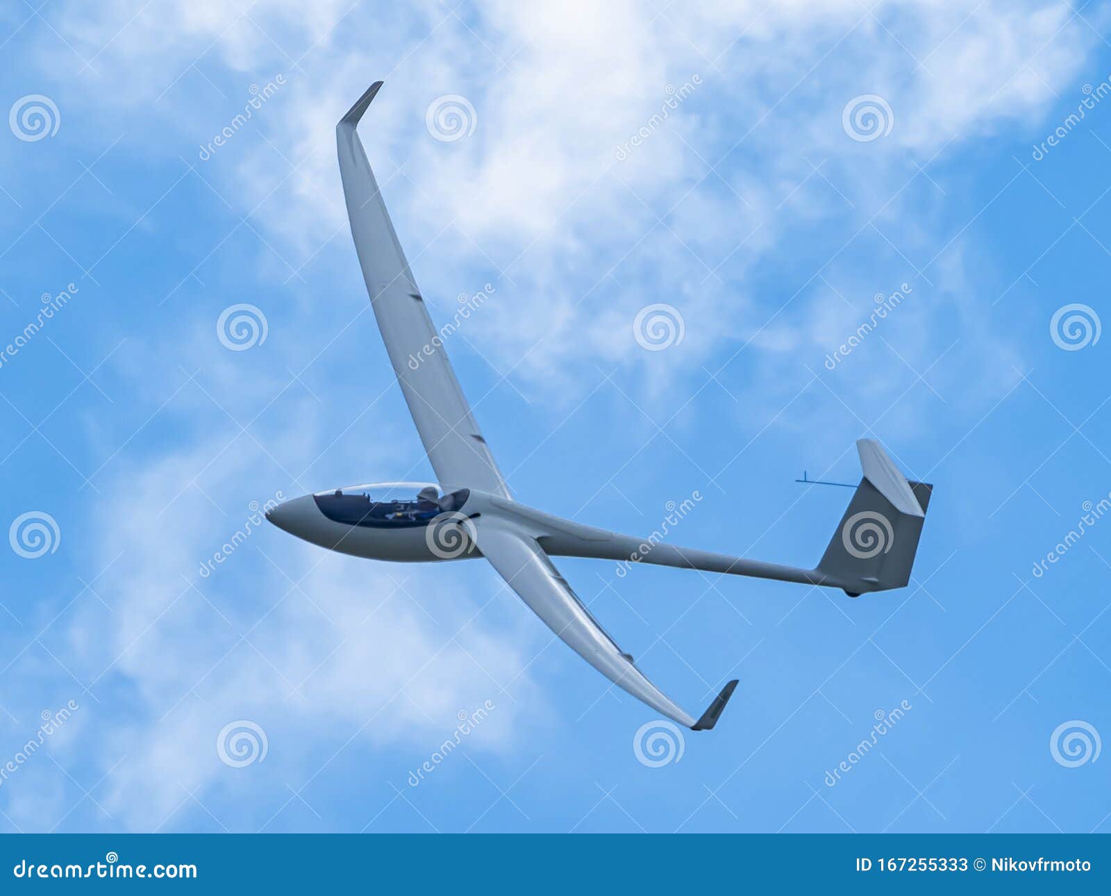 Glider Plane Flying in the Clouds Stock Image Image of technology