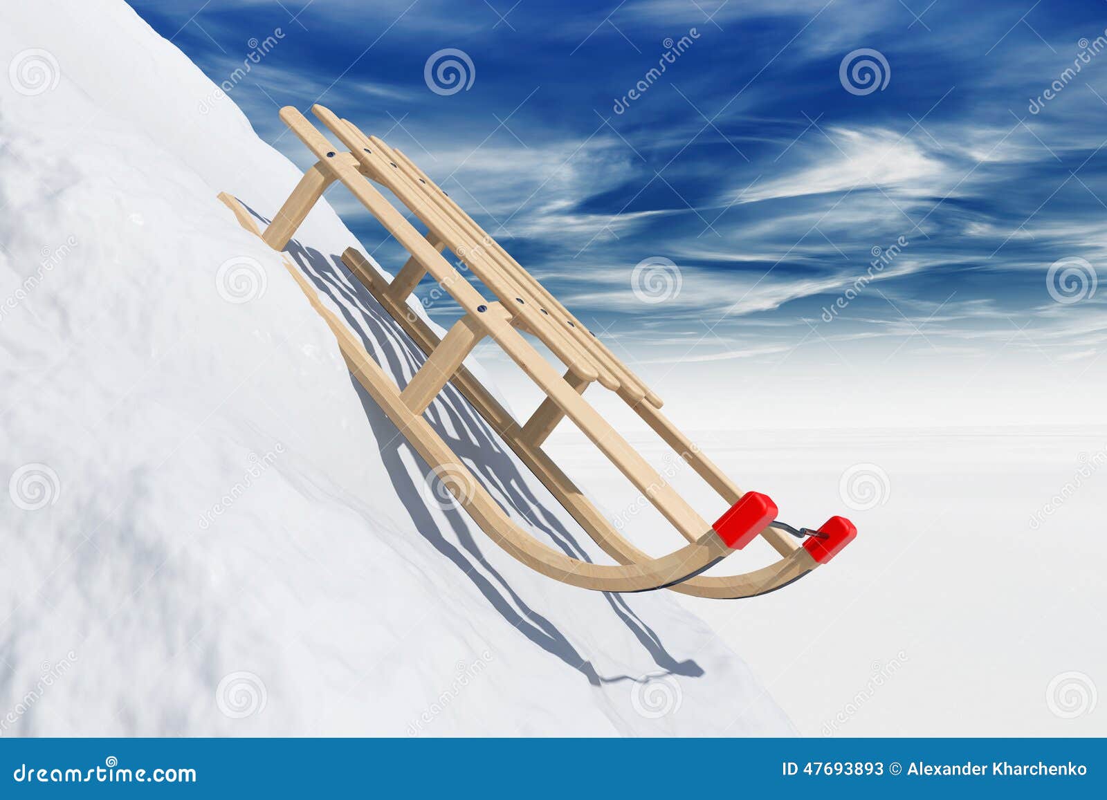 Correspondentie Liever Verslijten Glijdende slee in sneeuw stock afbeelding. Image of dynamisch - 47693893