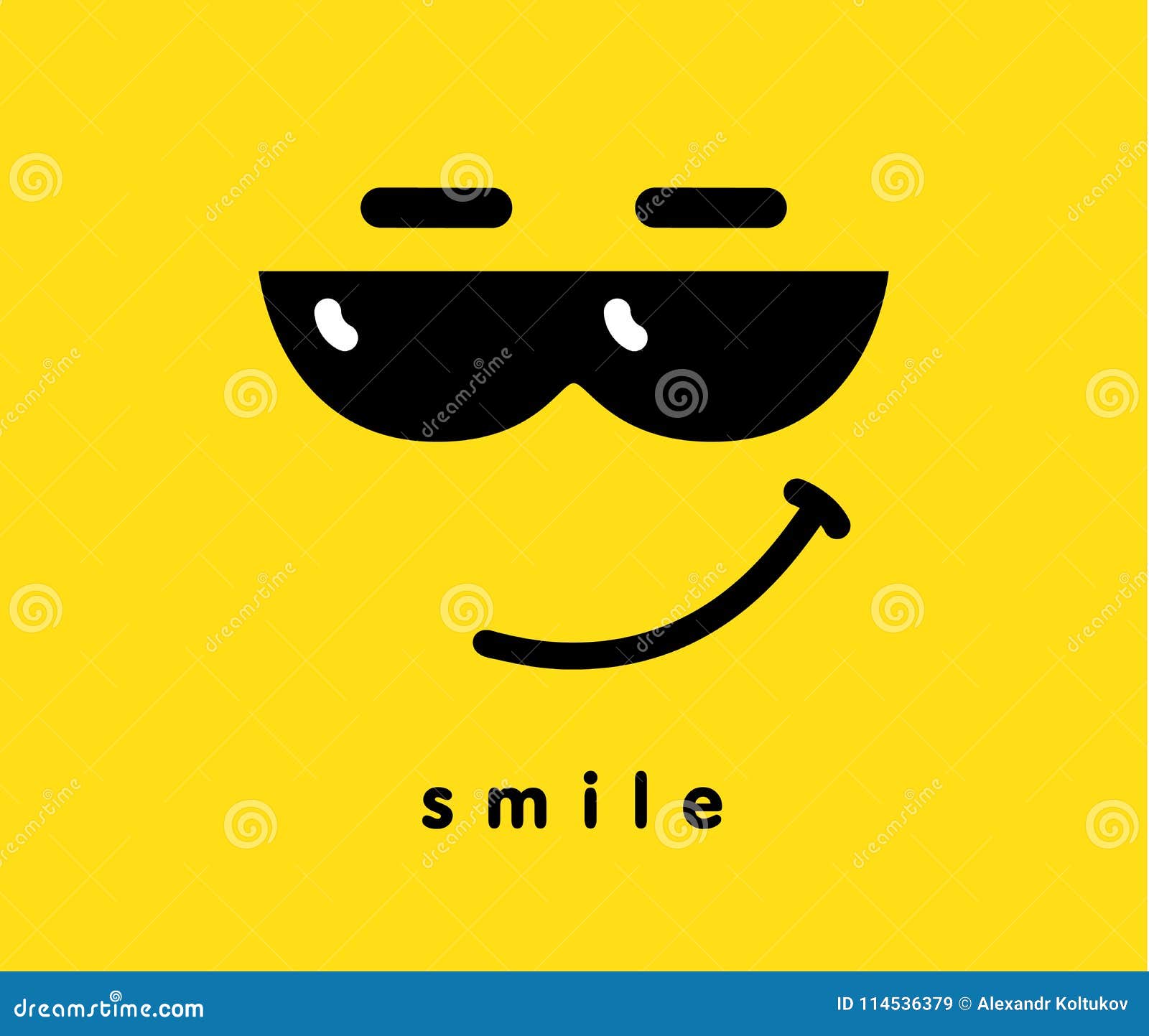 Schuldig Brengen landheer Glimlach Met Het Ontwerp Van Het Emojimalplaatje Van Het Zonnebrilpictogram  Vector Illustratie - Illustration of gelukkig, mascotte: 114536379