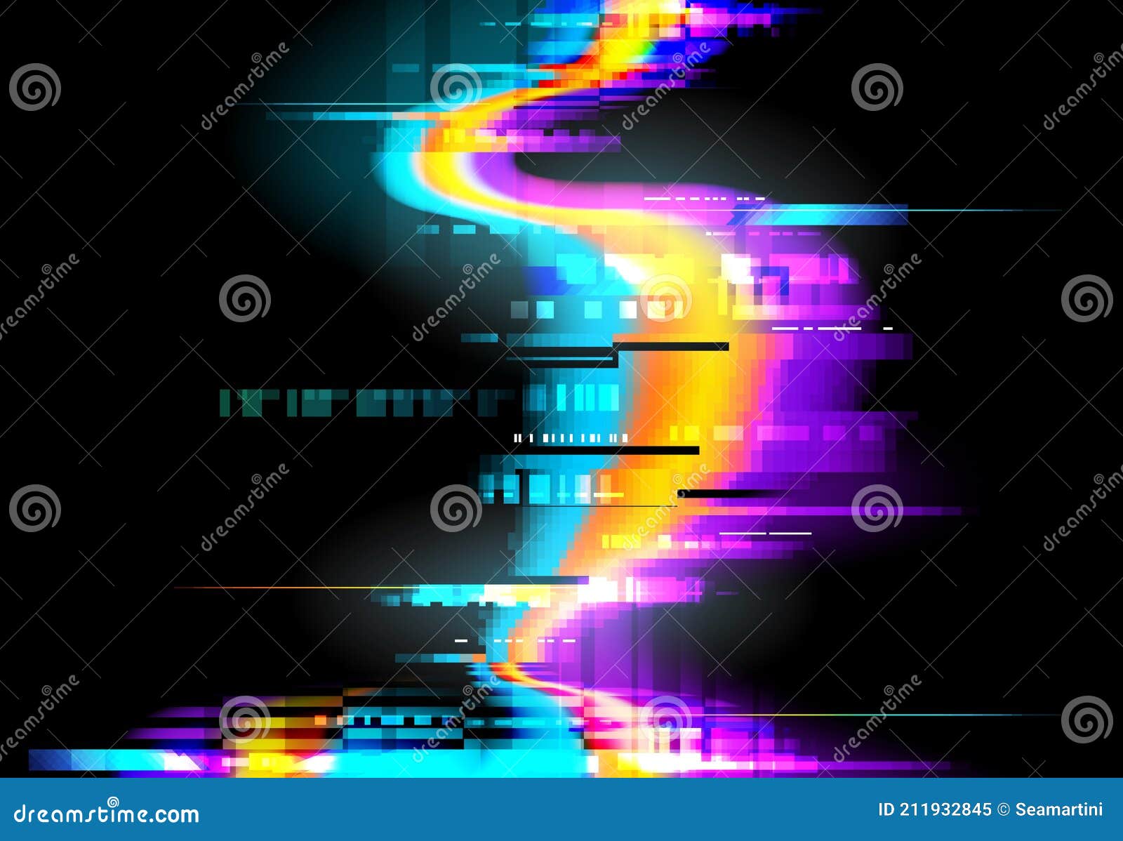 Digital distortion loading bar glitch background Vector Image