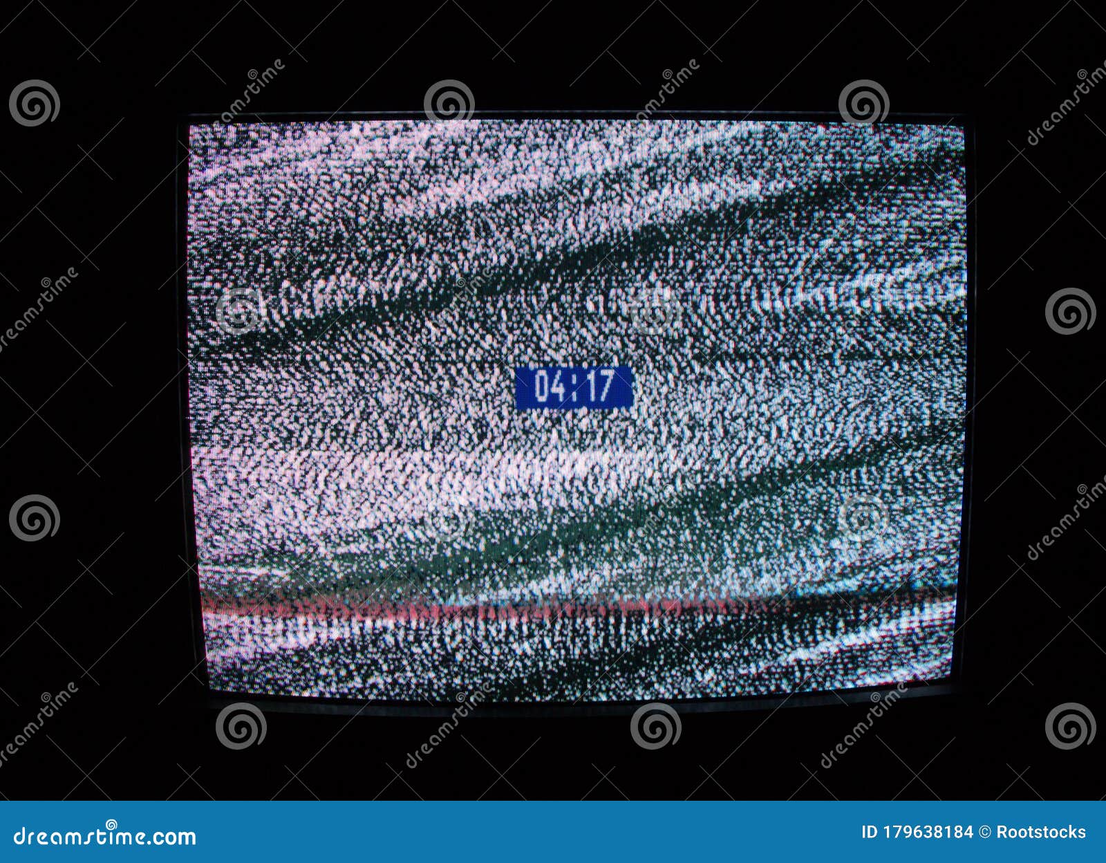 Glitch and Digital Clock on the Screen Stock Photo Image of damage