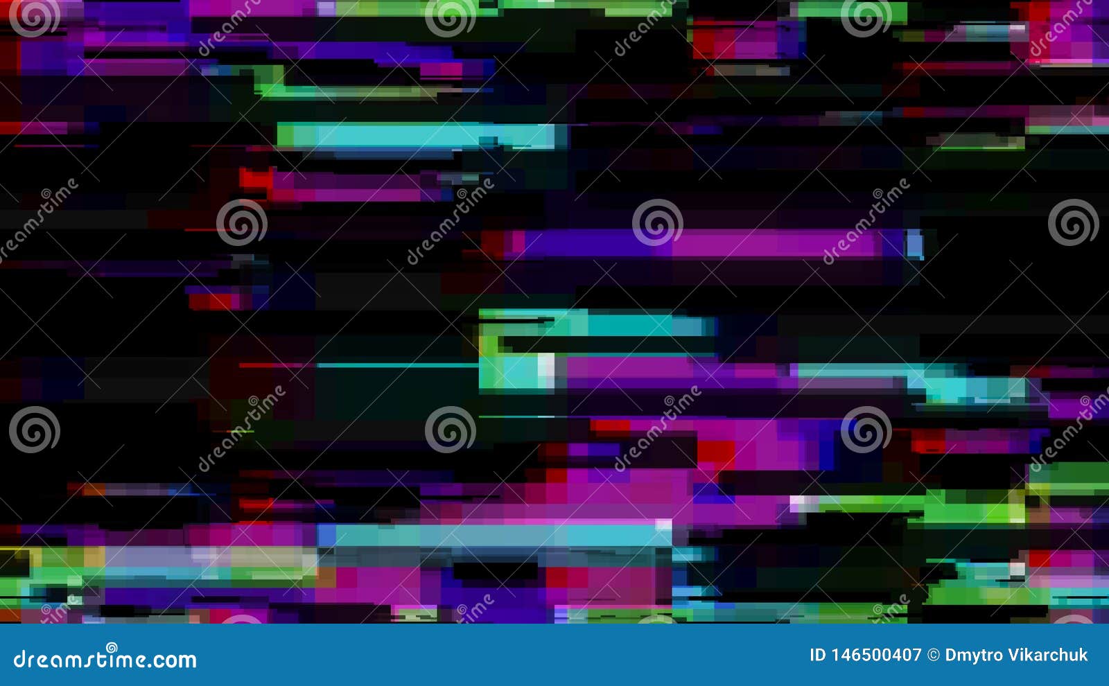 Digital glitch effect on computer or TV screen