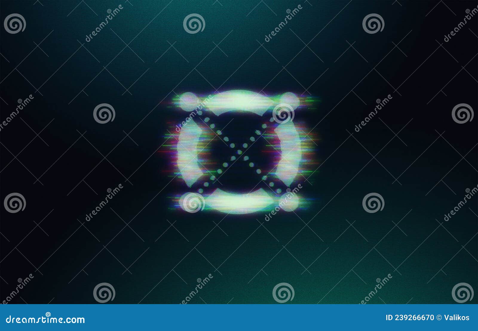 glitch effect cryptocurrency coin on colorful background, cryptocurrency concept color art