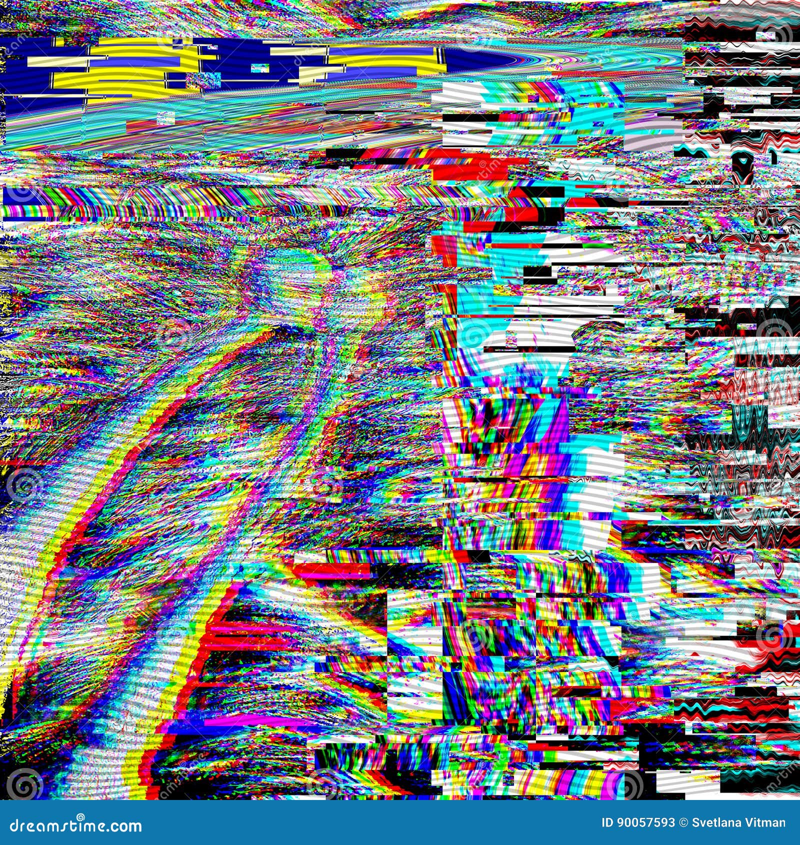 Glitch Psychedelic Background Old Tv Screen Error Digital Pixel