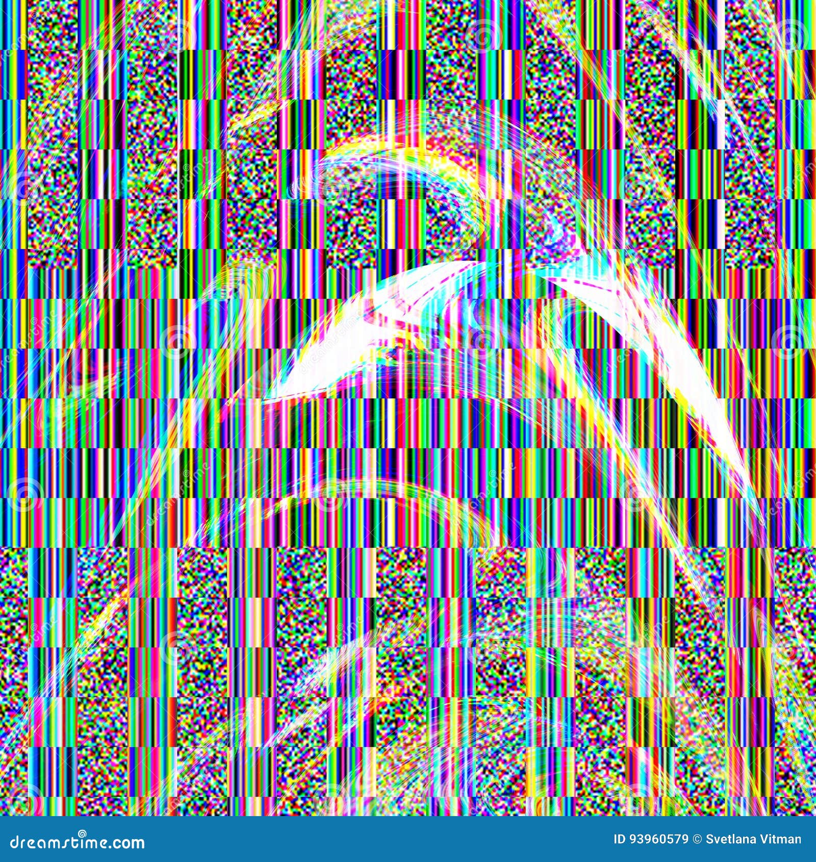 Glitch Psychedelic Background. Old TV Screen Error. Digital Pixel Noise