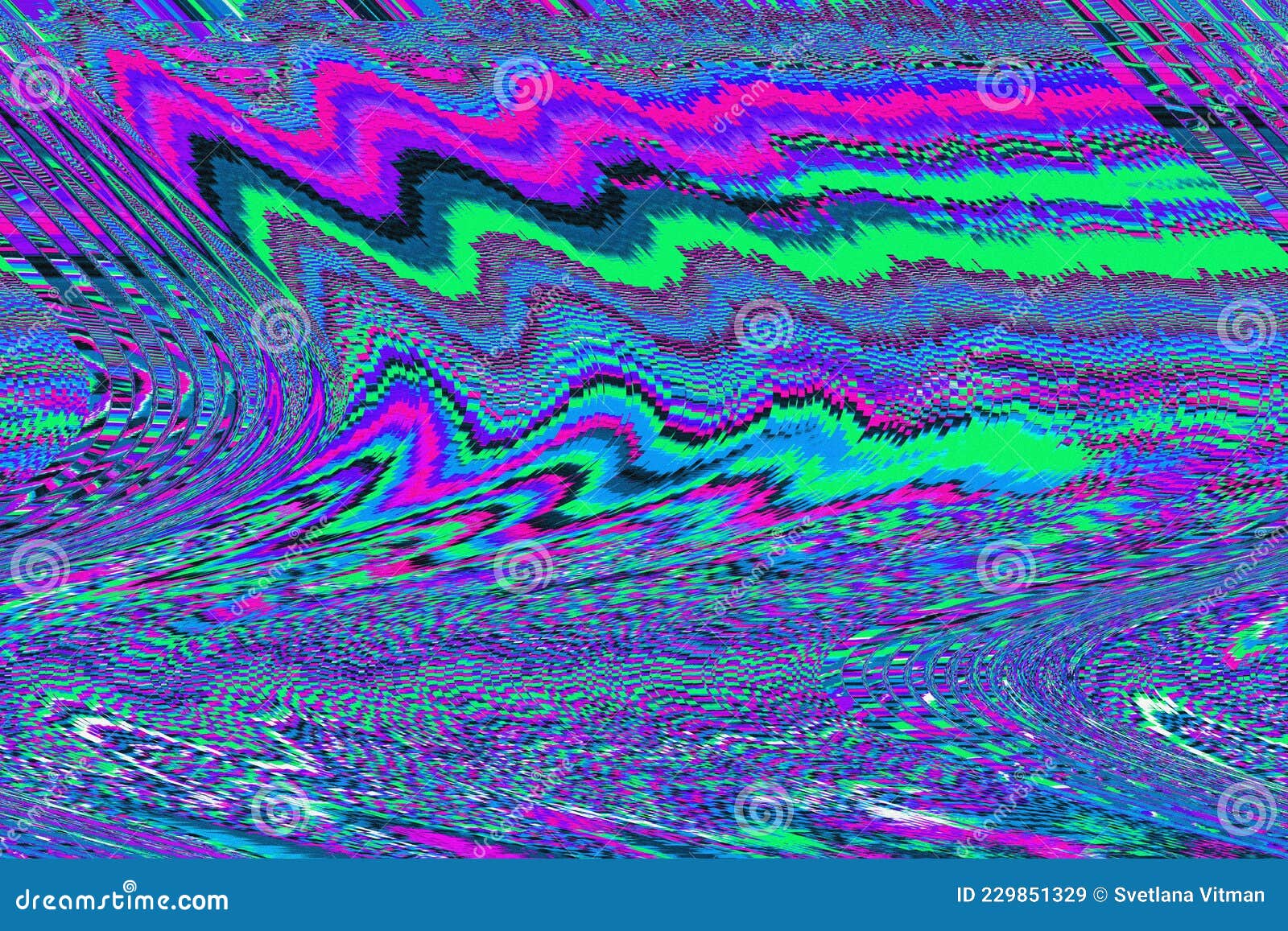 Glitch Universe Background Old TV Screen Error Digital Pixel Noise