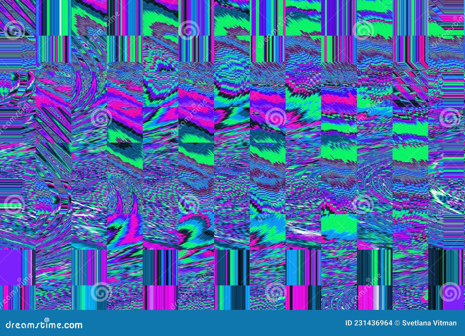 Glitch Universe Background Old TV Screen Error Digital Pixel Noise