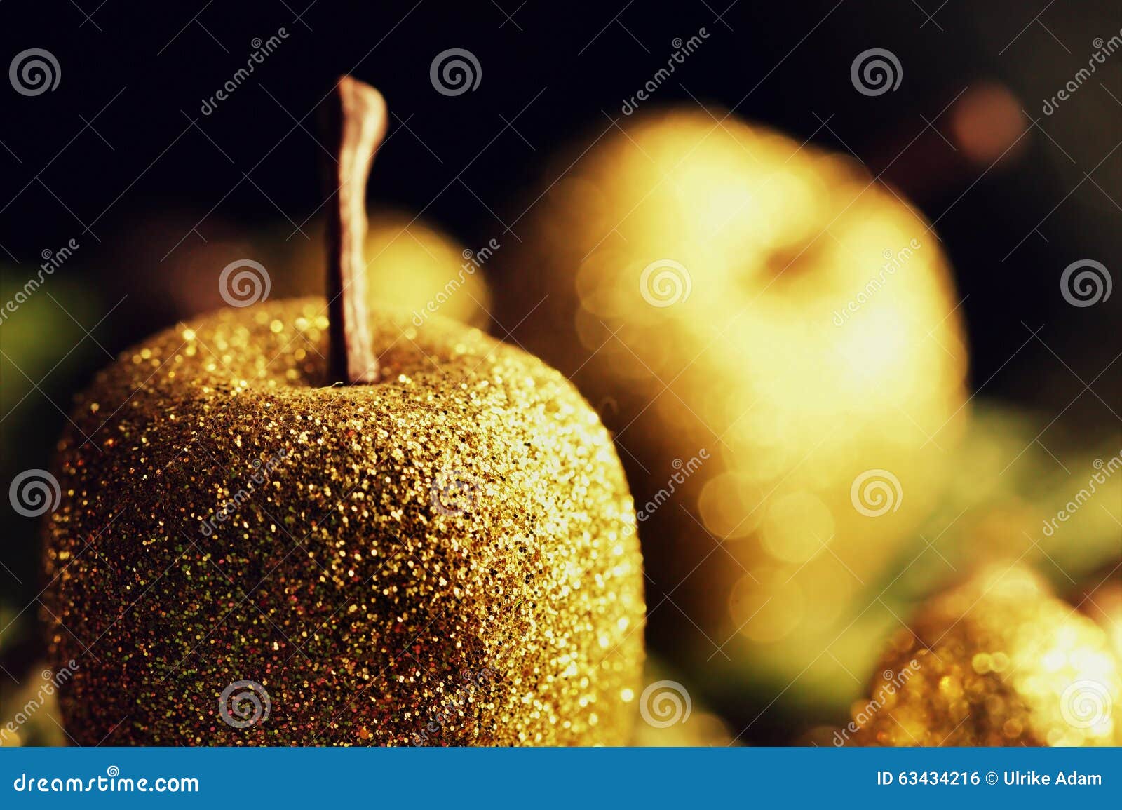 Glitter Apple Christmas Decoration Stock Photo Image of postcard