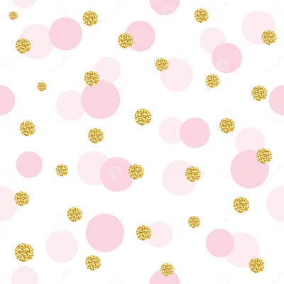 Glitter Confetti Polka Dot Seamless Pattern Background. Golden and ...