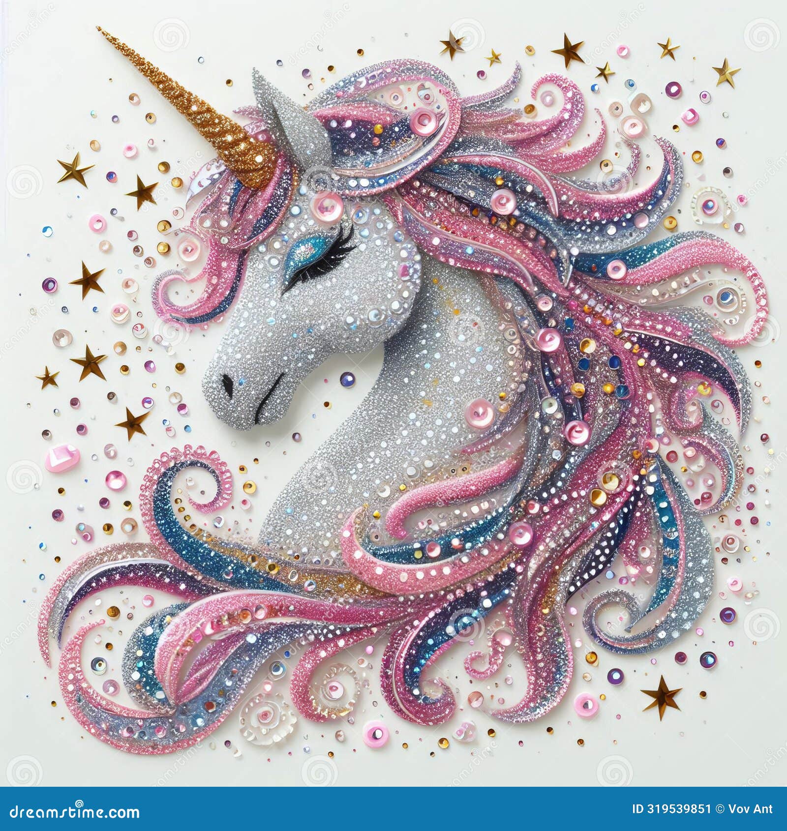glitter drawing a sparkling unicorn  created with glitt