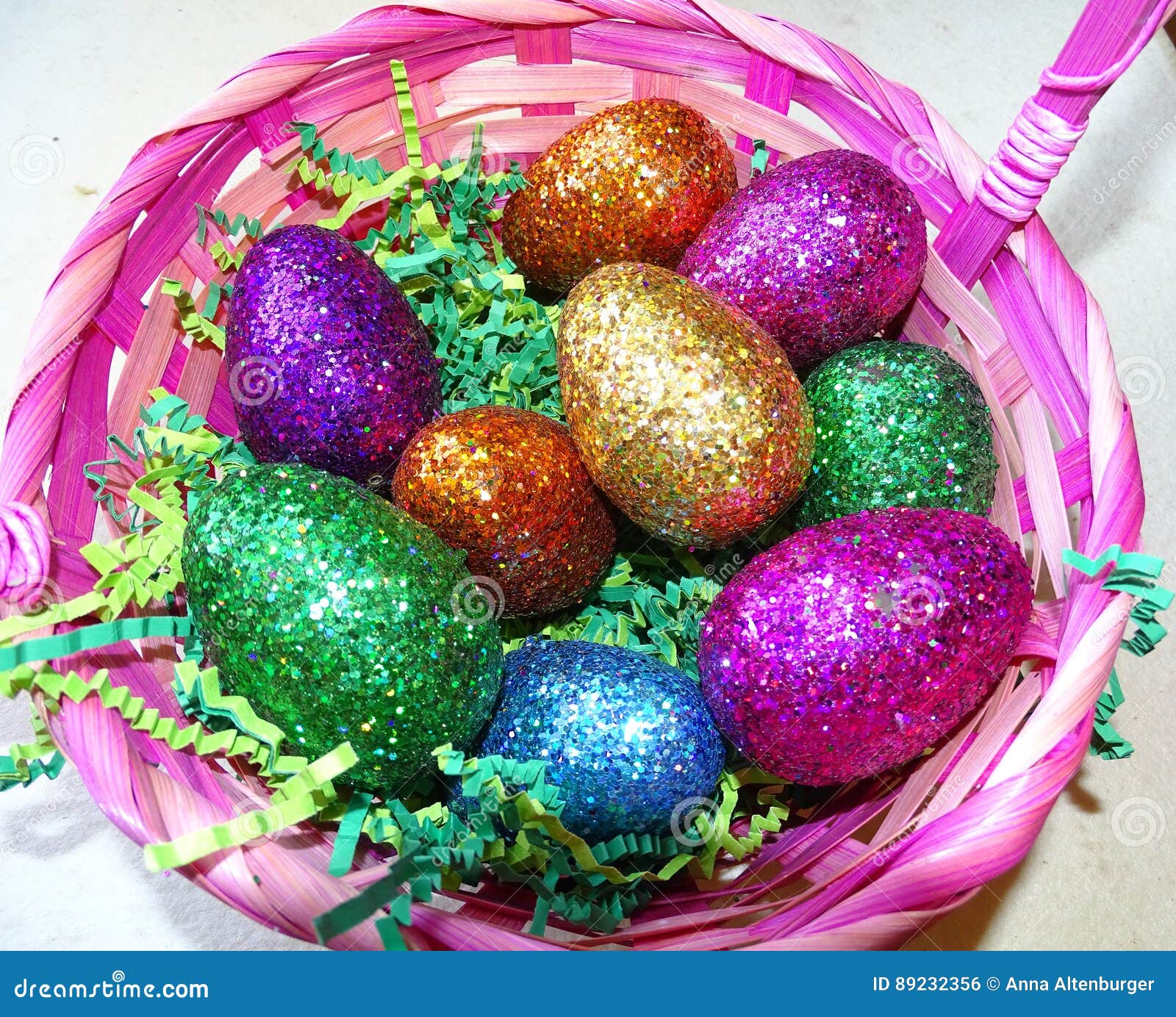Glitter Easter eggs stock photo. Image of pink, blue 89232356