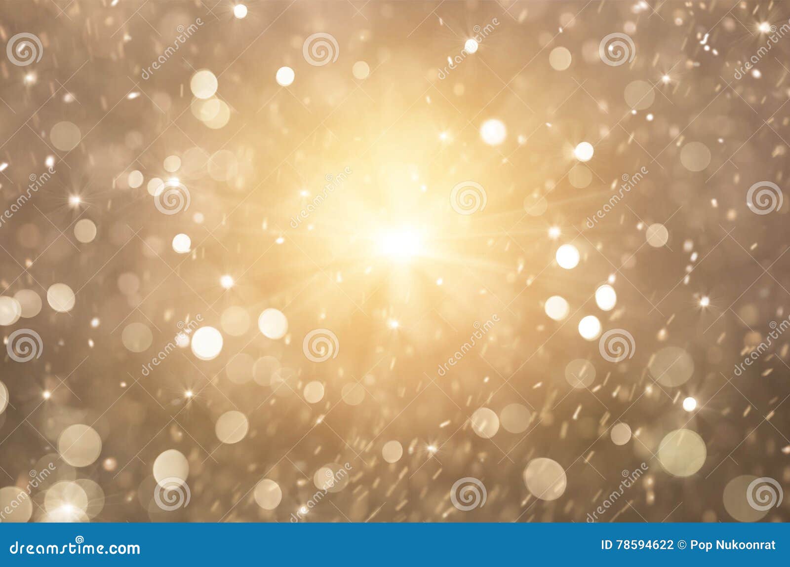 glitter golden lights background, christmas lights and abstract blinking stars