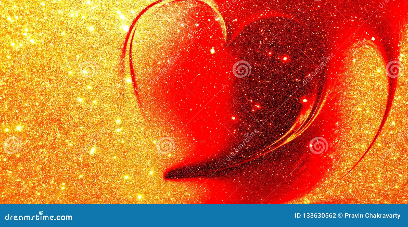 Premium Photo  Two hearts on pink glitter in shiny background