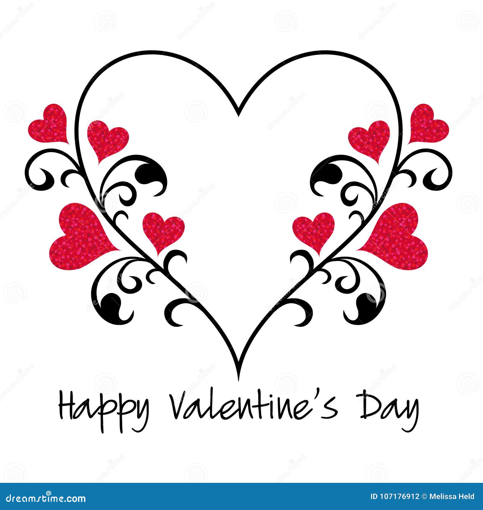 Glitter Hearts Vector Set. Silver, Gold And Red Colors With Glowing