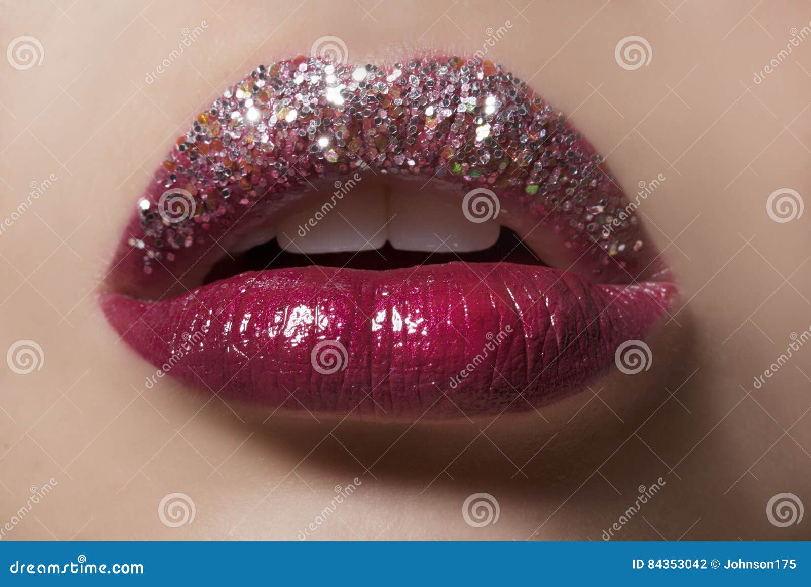 Glitter Lips stock photo. Image of makeup, glamour, fashionable 84353042