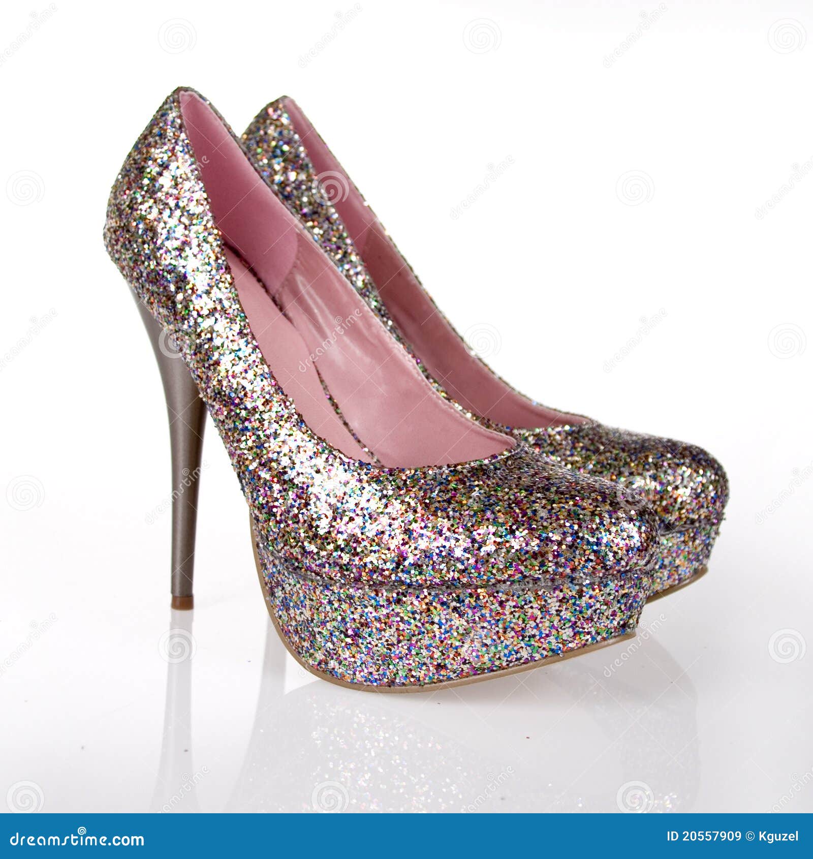 Glitter Multi Colored Shoes Stock Image - Image of girl, studio: 20557909