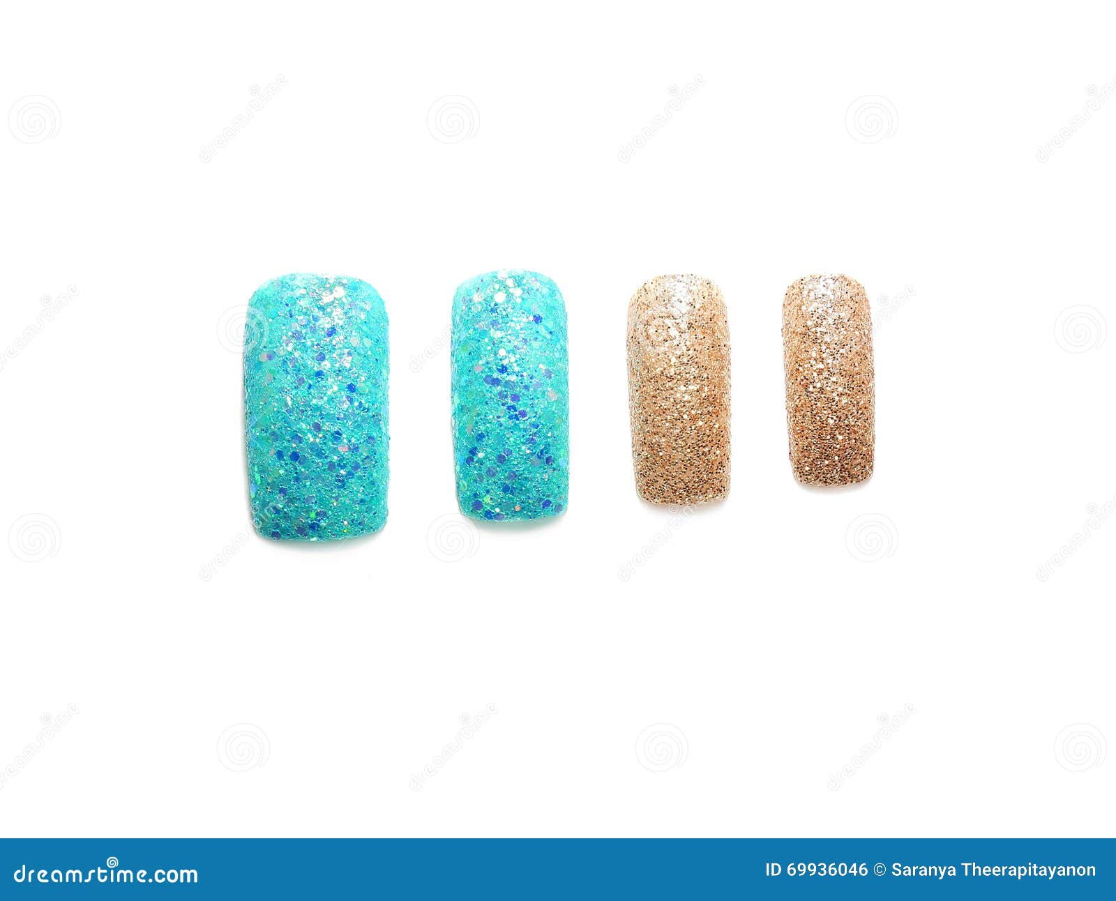 Glitter Nail Art on Artificial Nails Stock Photo Image of sample