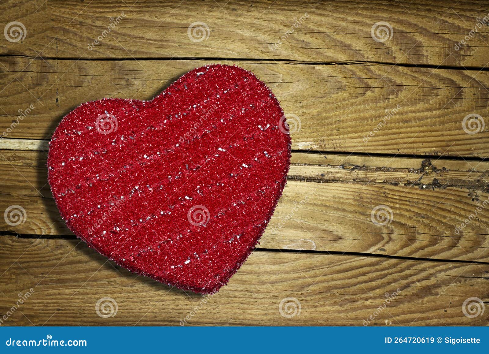 Glitter Red Heart Box Isolated on Wood Table Stock Image Image of