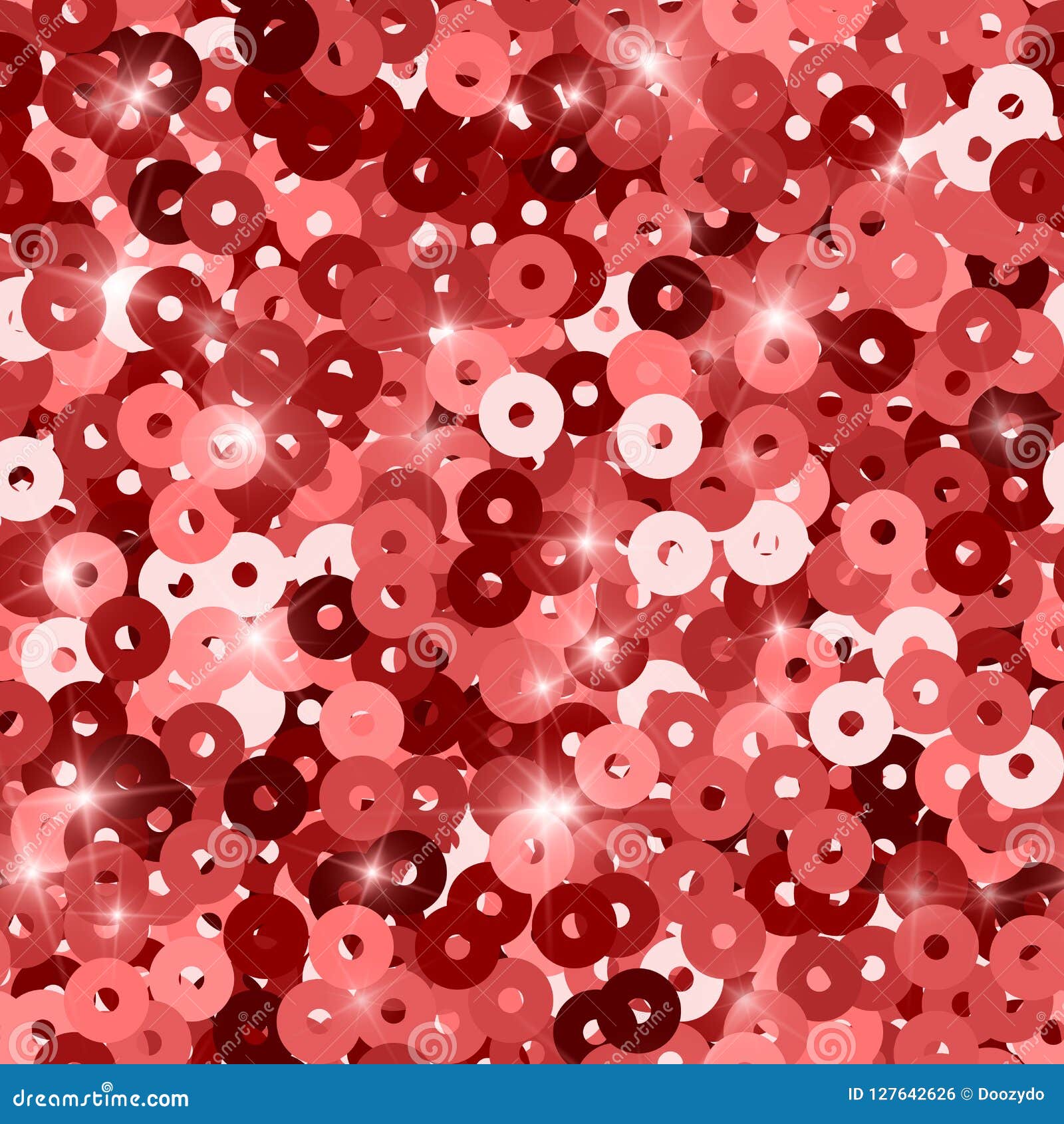 Seamless red sequins pattern Royalty Free Vector Image