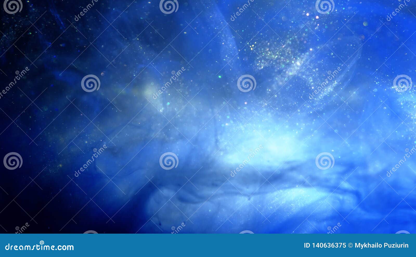 glittering blue particle background. universe blue dust with stars on black background. motion abstract of particles.