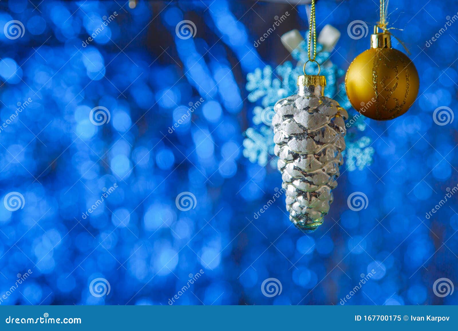 Glittering Christmas Bauble Decoration Close Up on Abstract Background ...