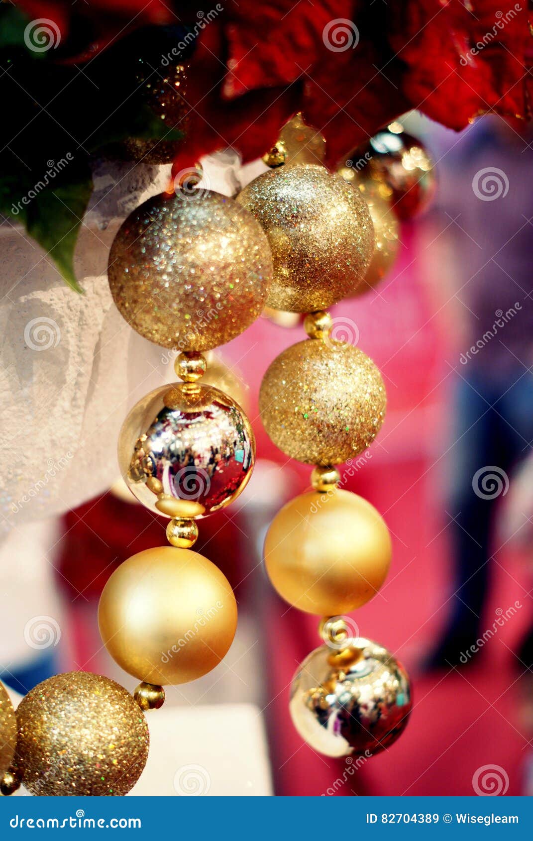 Glittering Christmas Ornaments Stock Image Image of dangle, green