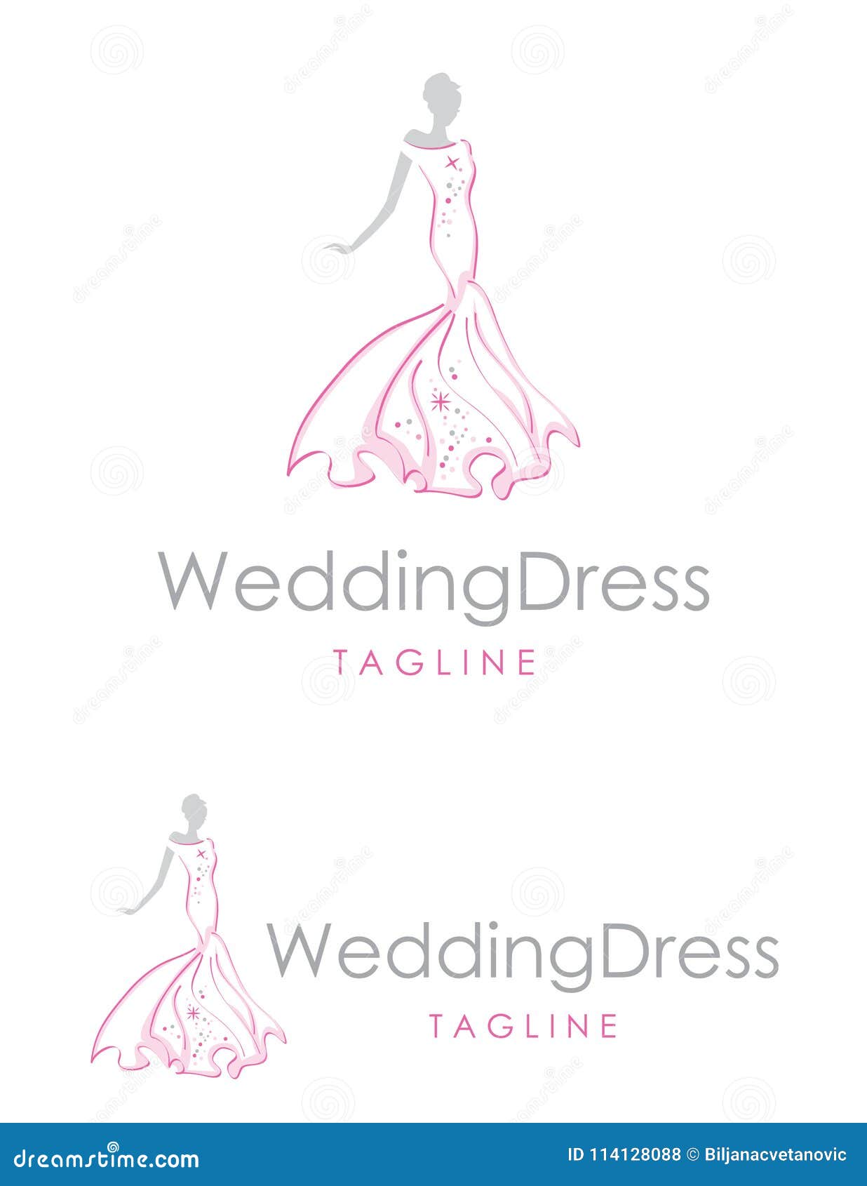 Wedding Dress Logo Set Stock Vector Illustration Of Celebration