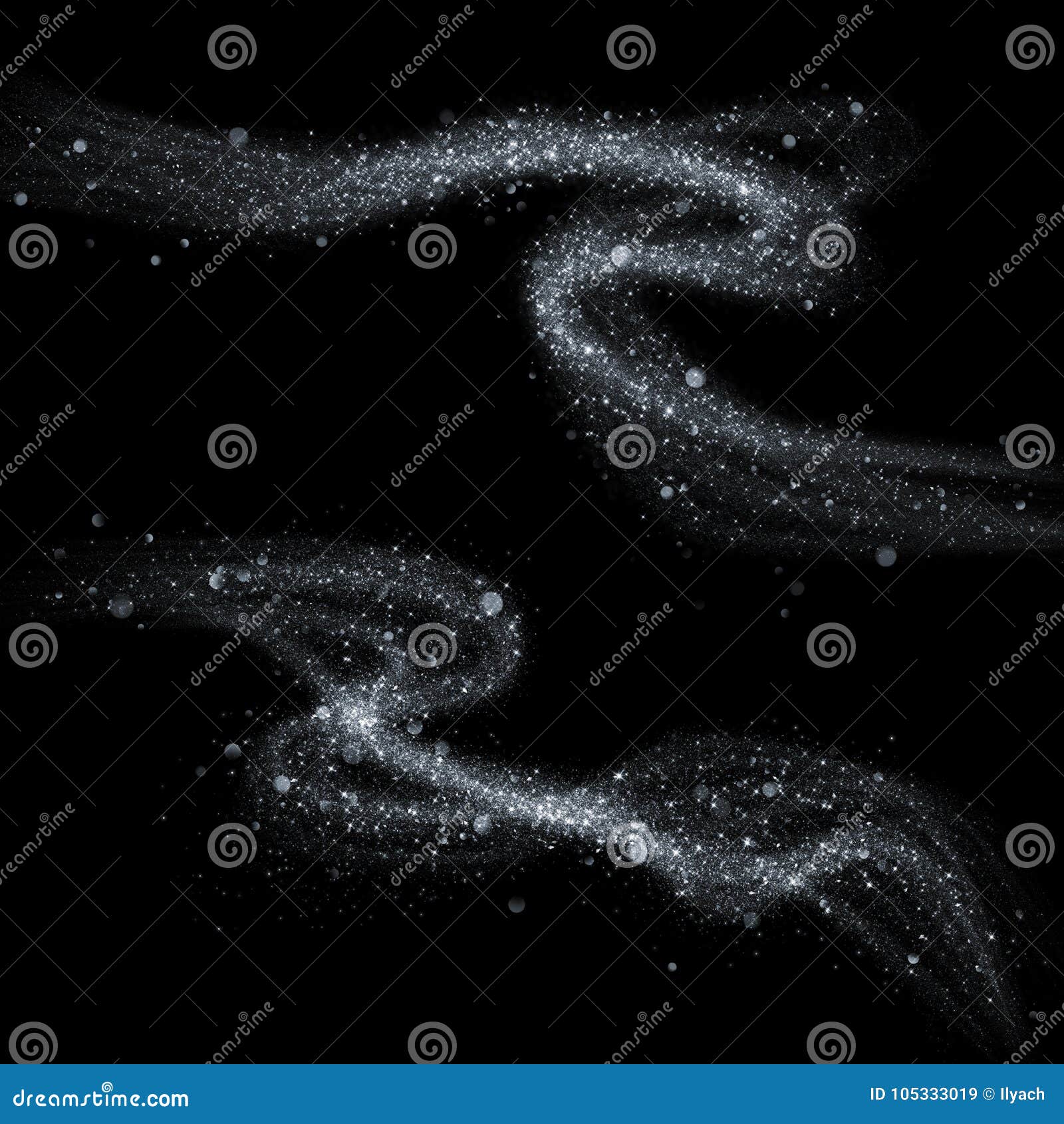 glittering silver smoke tail or heat haze wave with glitter texture light effect. silver light steam wave or trail trace with lens