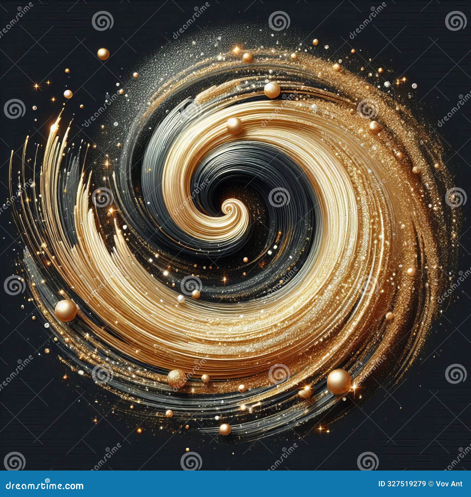glittery gold paint stroke with a sparkling tex