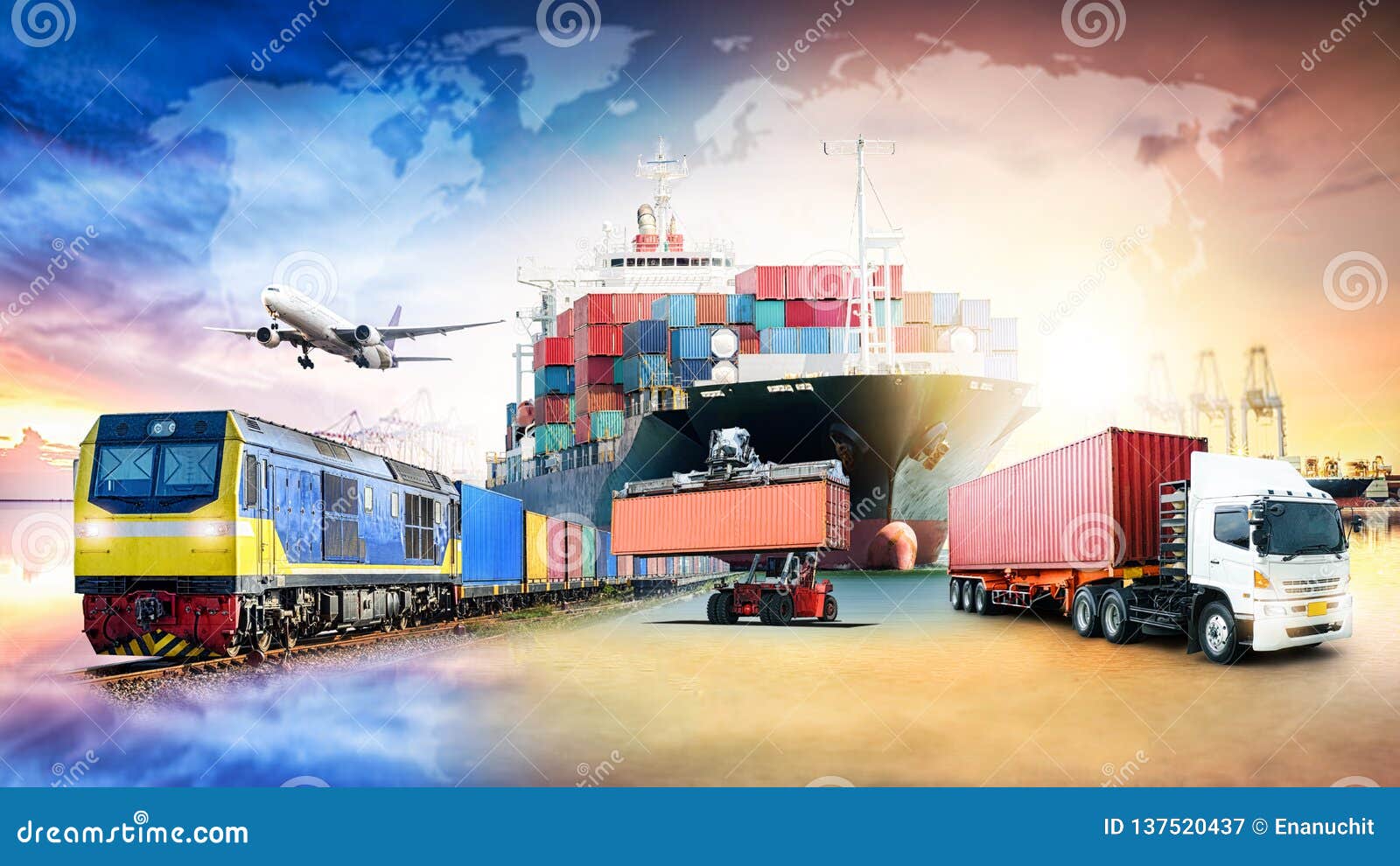 global business logistics import export background