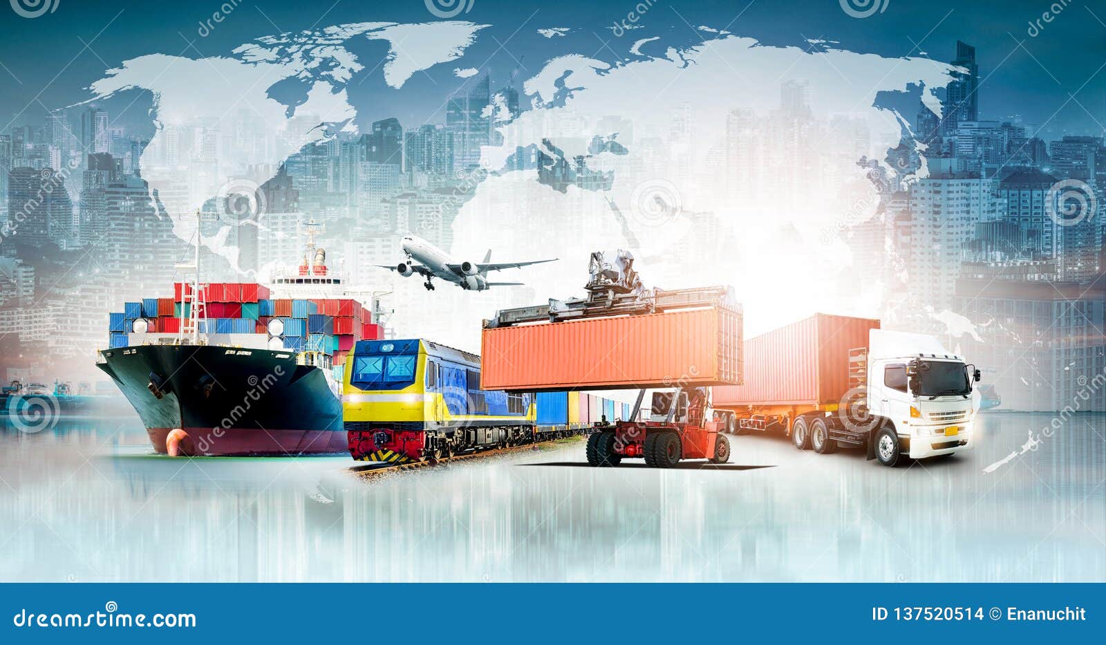 global business logistics import export background