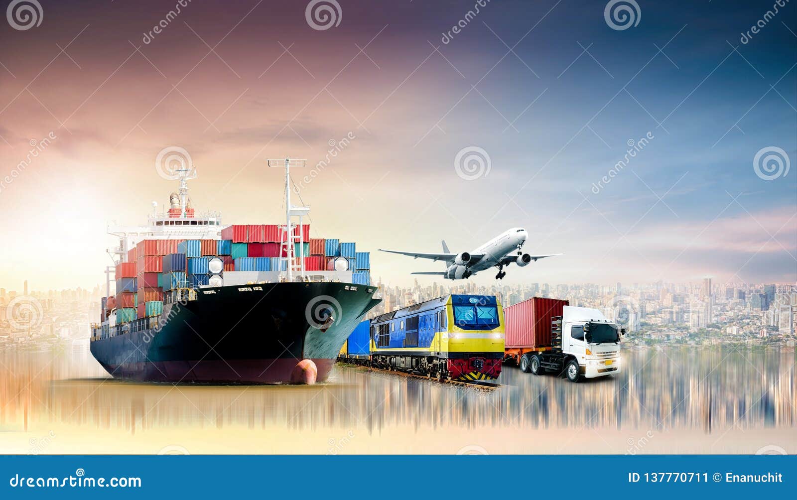 global business logistics import export background and container cargo freight ship