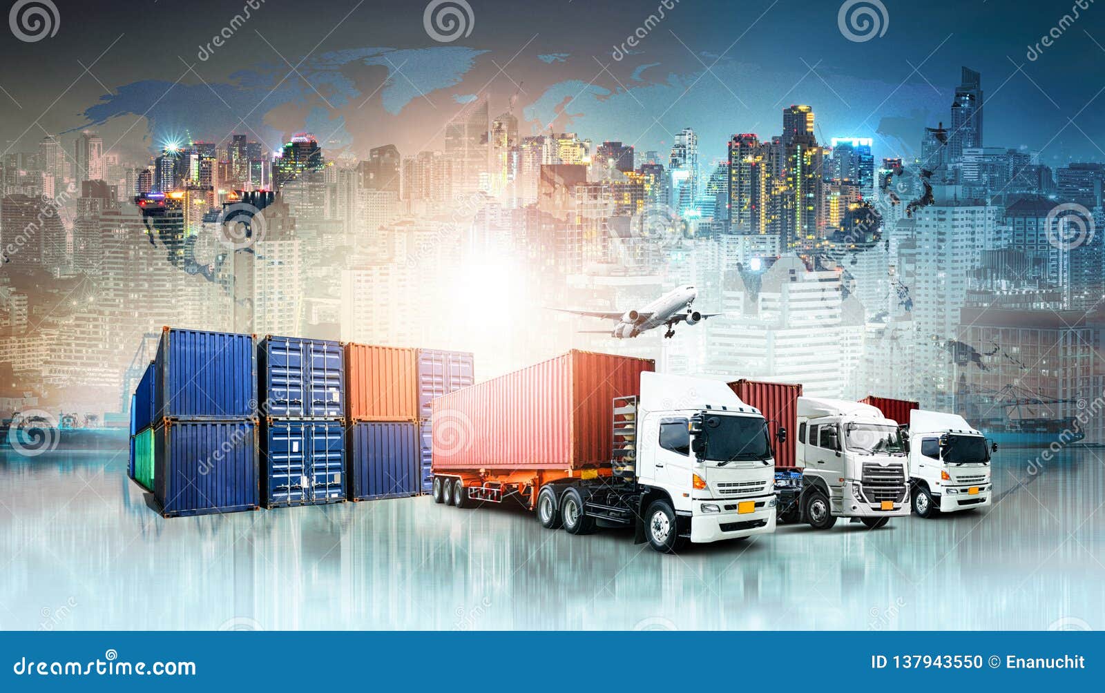 global business logistics import export background and container cargo freight ship