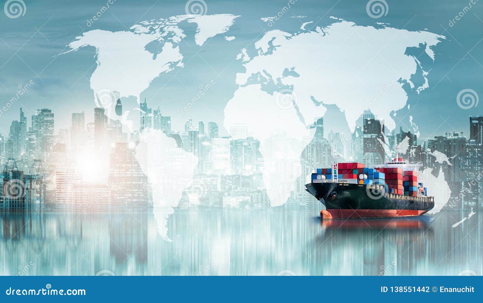 global business logistics import export background and container cargo freight ship