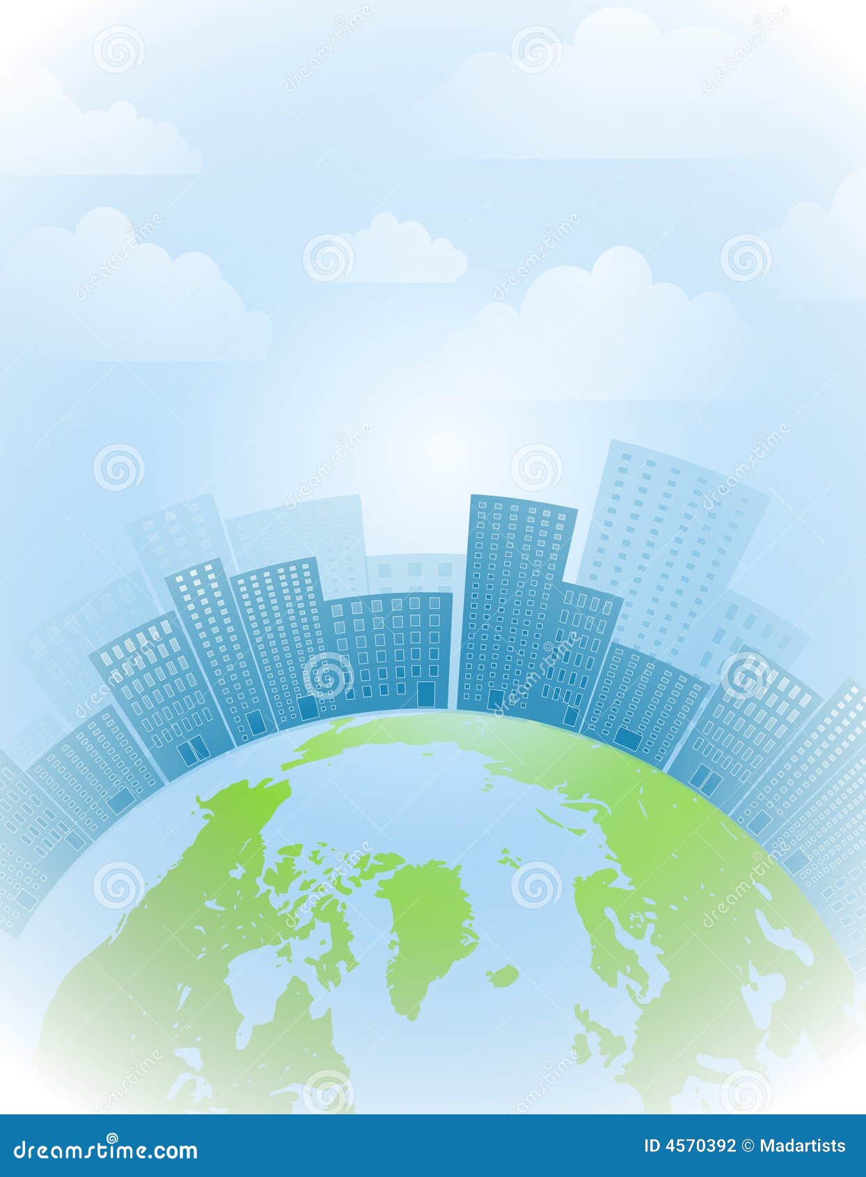 Global City Earth Background Stock Illustration Image 4570392