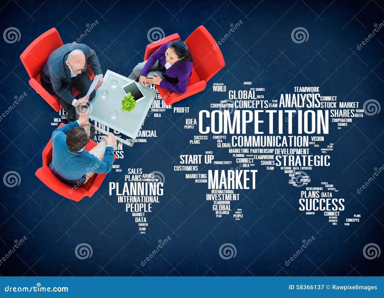 global competition business marketing planning concept