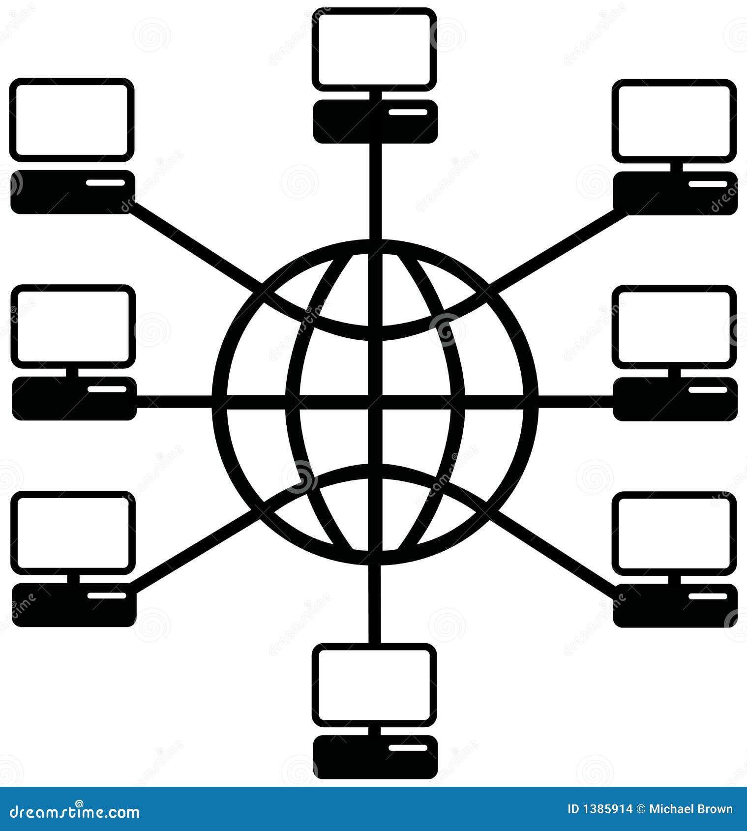 Global Computer Network Stock Vector Illustration Of Illustration