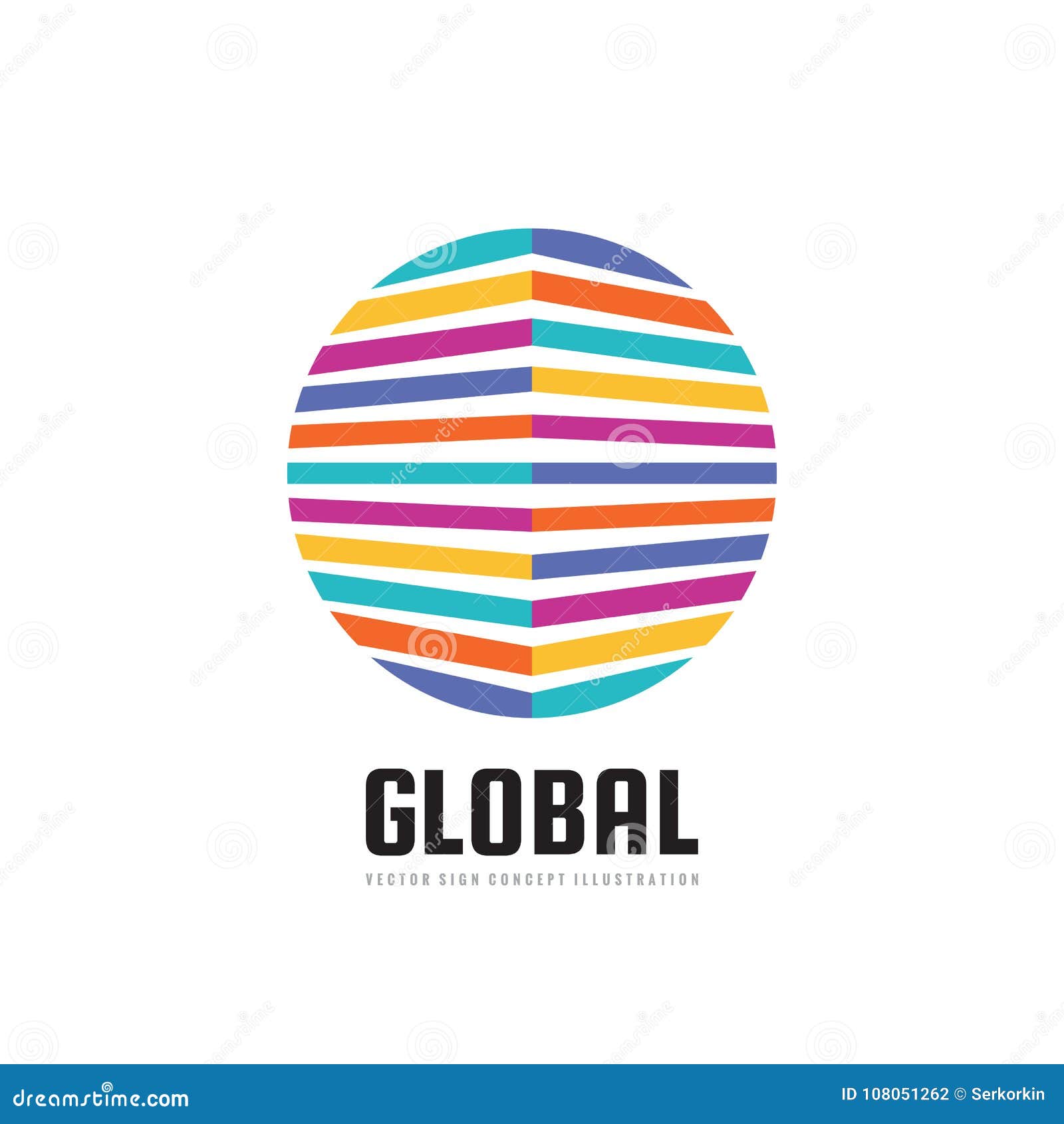 global - concept business logo temlate  . colored stripes in circle . future tecnology creative sign.