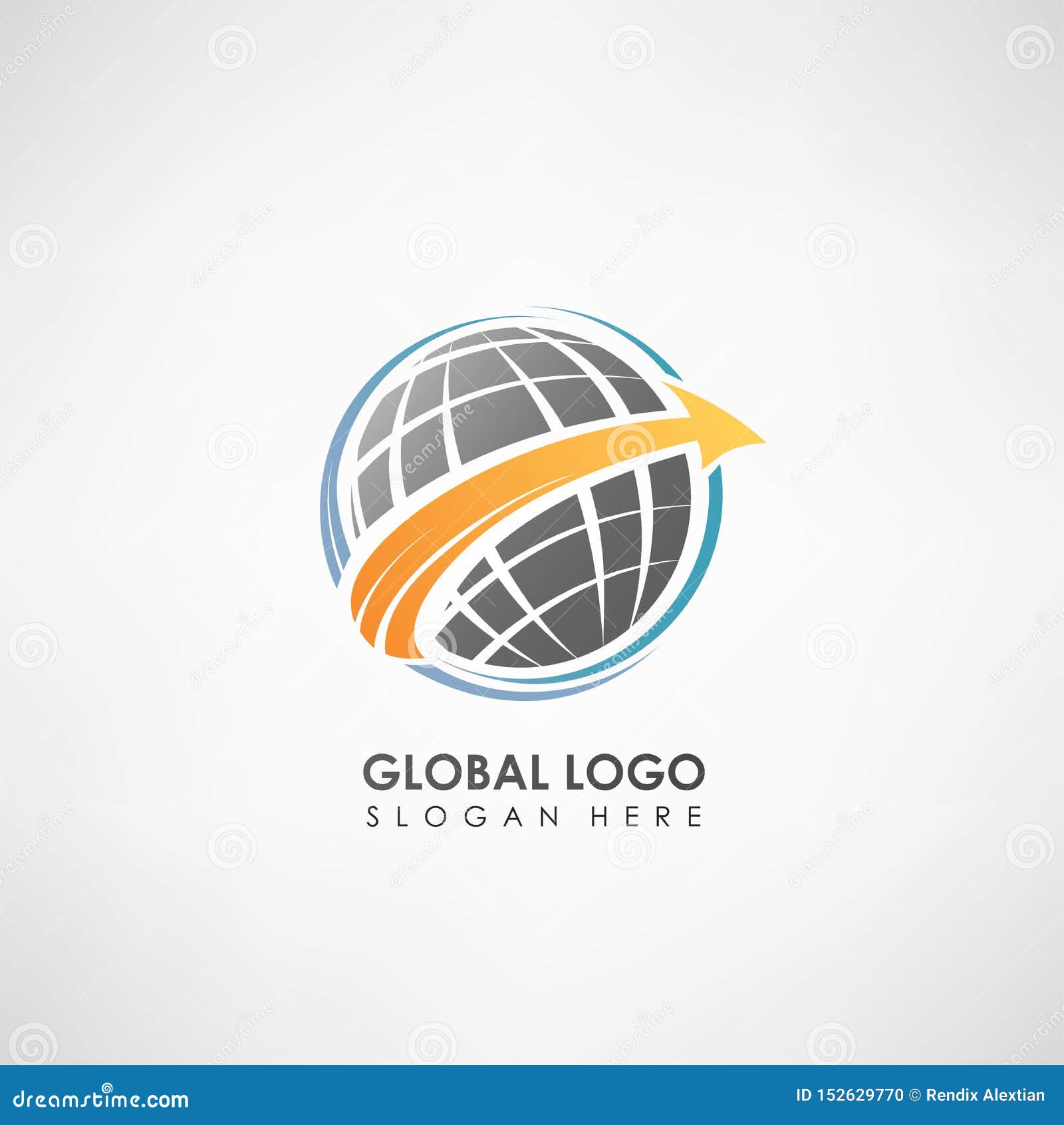Global Concept Logo Template. Label Template for Company Symbol Throughout Adobe Illustrator Label Template