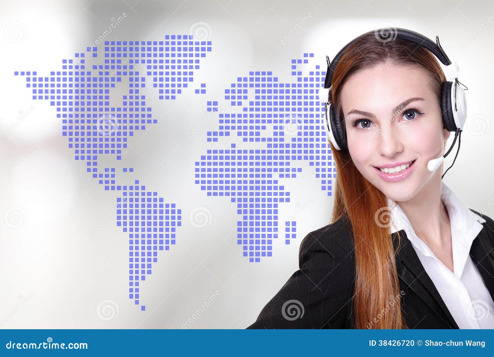 Global Customer Service Worker Stock Photo Image of dots, caucasian