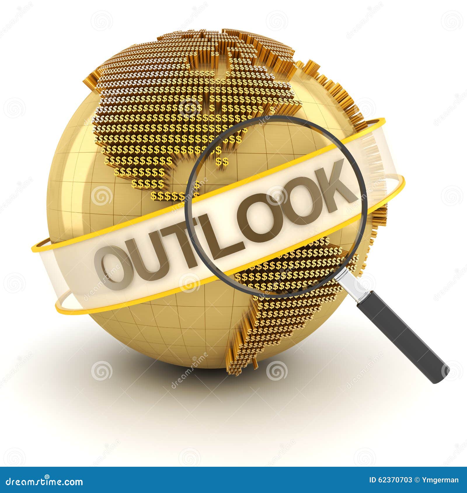 global financial outlook  with globe, 3d