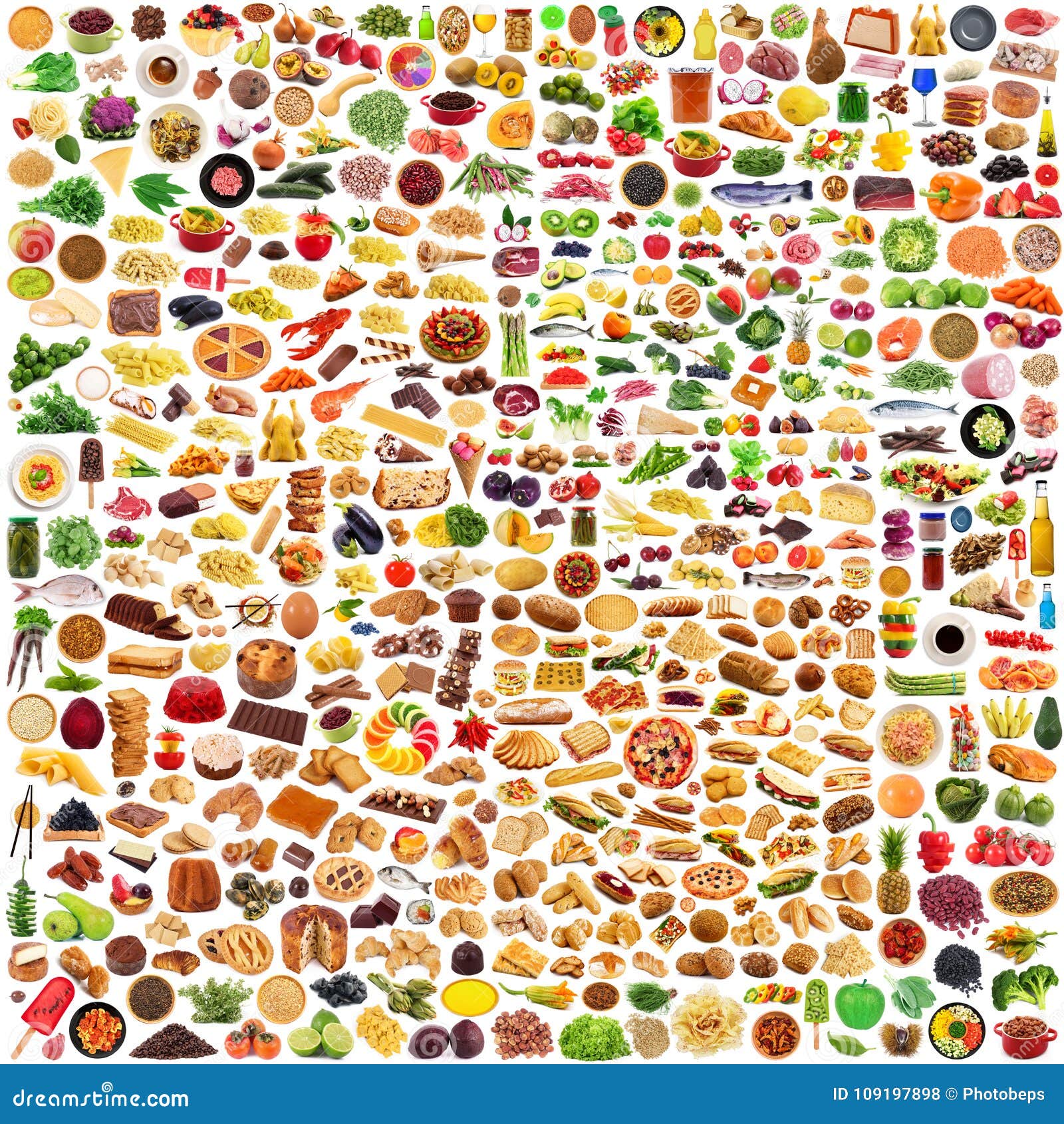 global gastronomy collage in white background