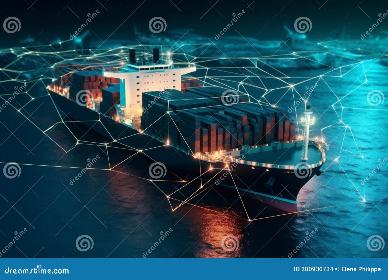 Global Logistics International Delivery Concept, World Map Logistic and