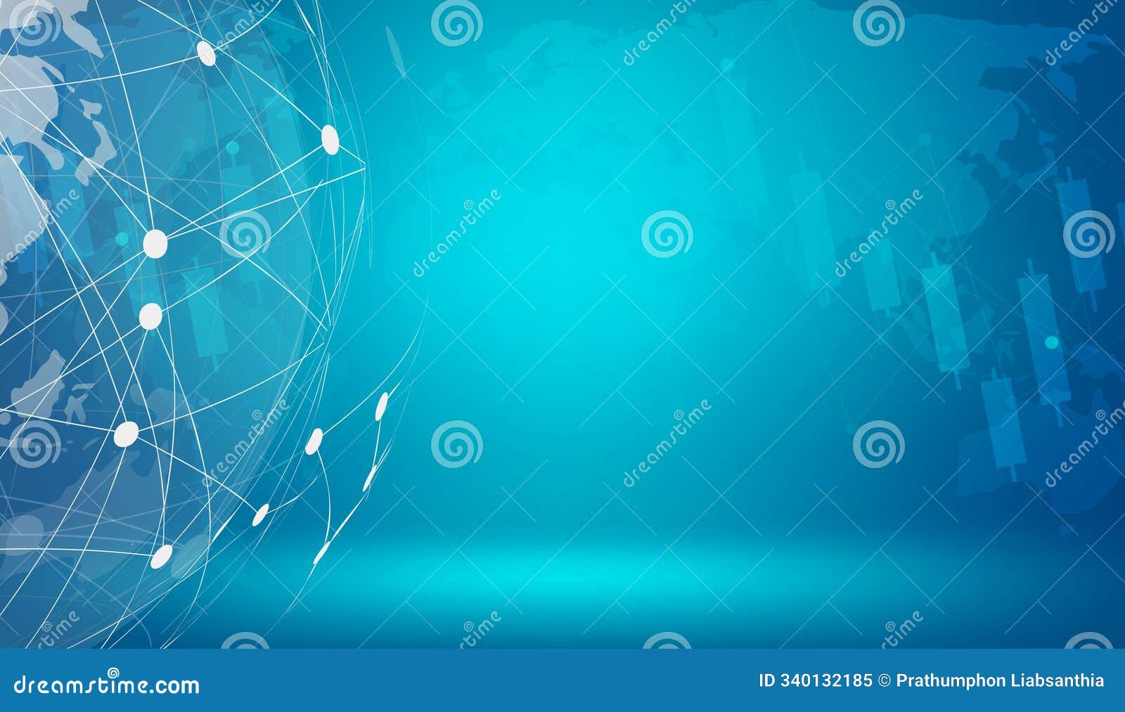 global network background. world map with coherent nodes along the lines. icon communications. social network. information