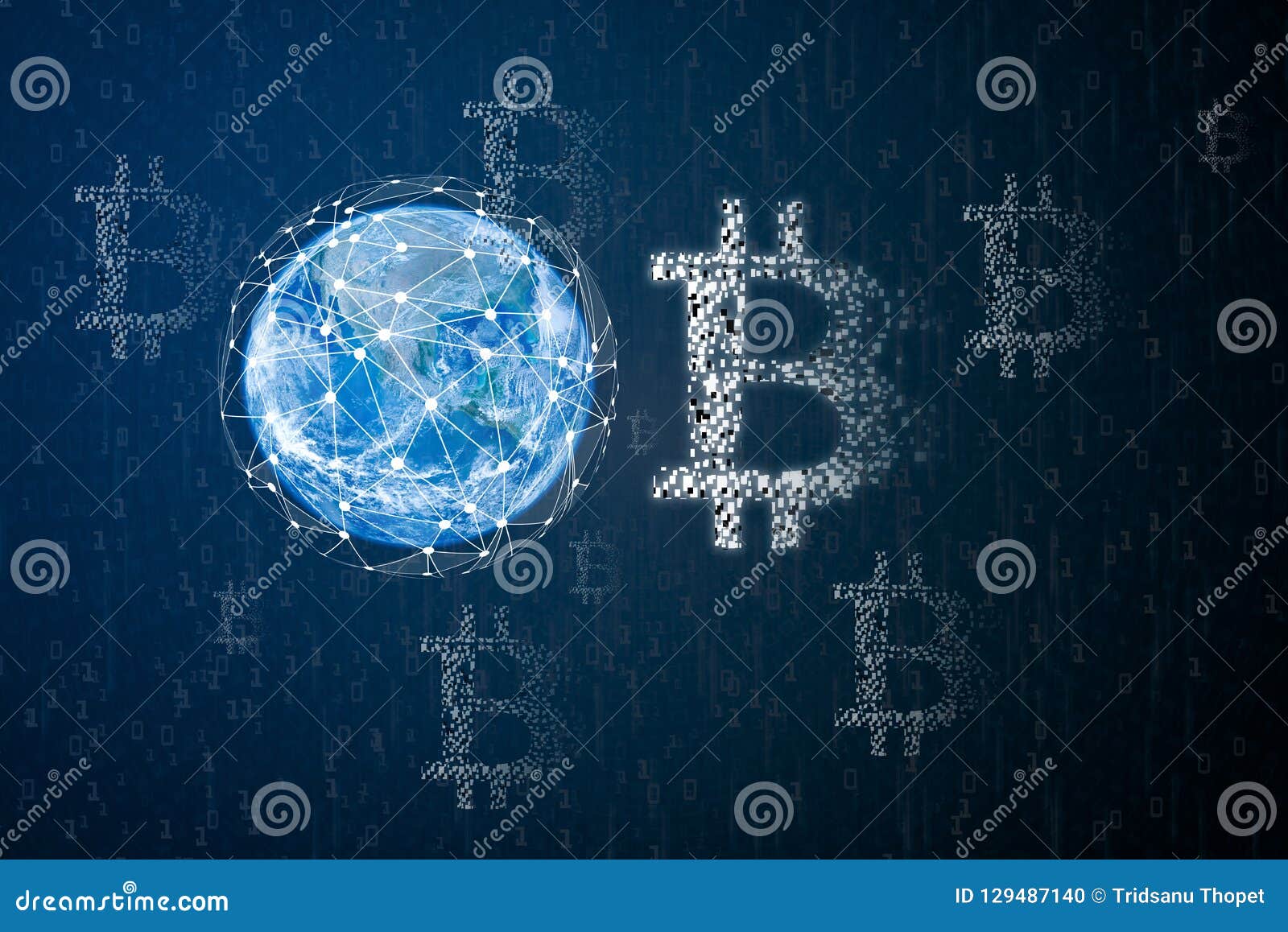 Global Network of Blockchain Chain Stock Photo - Image of digital, block:  129487140