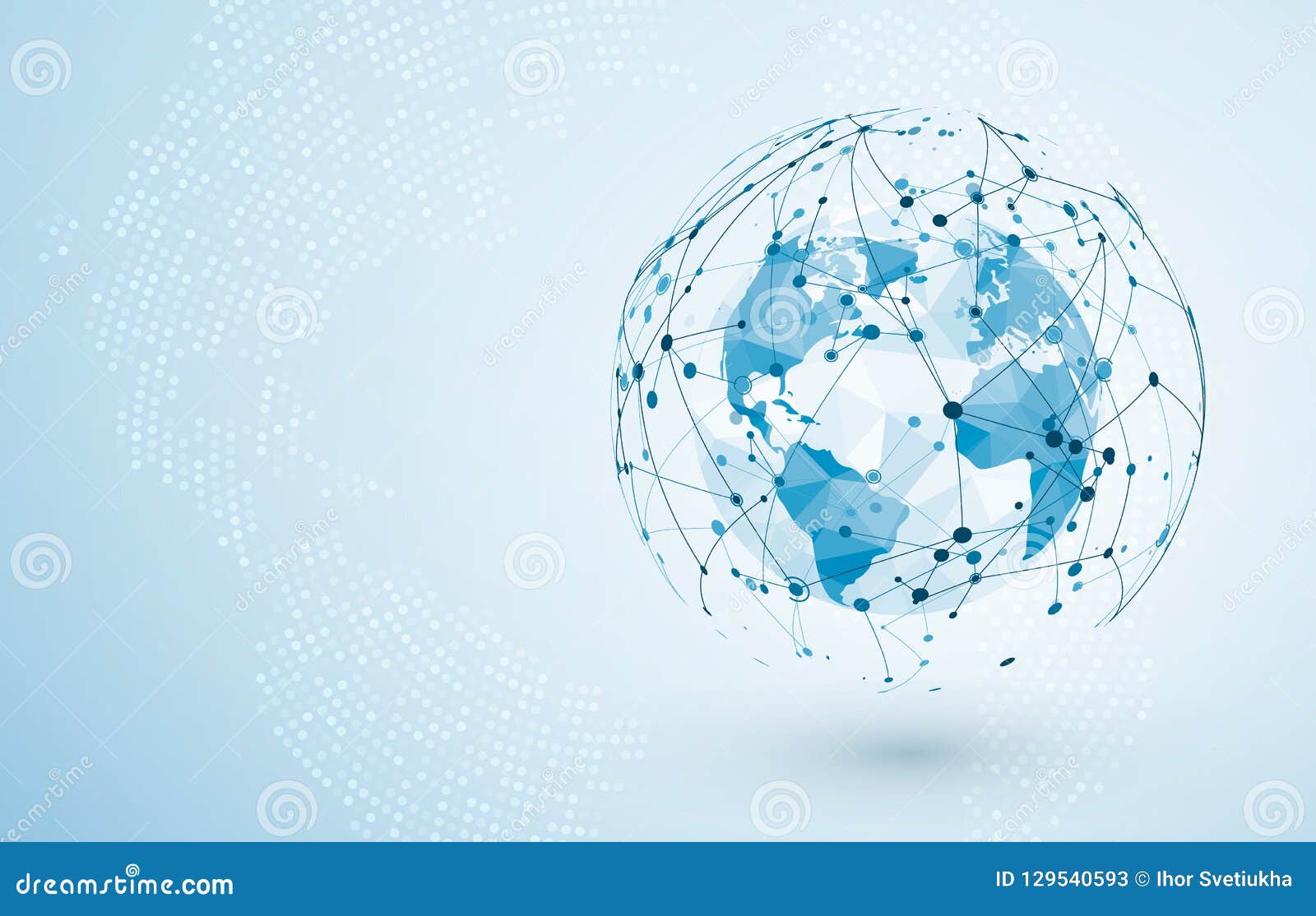 global network connection. big data or global social network connection. low polygonal world map concept of global business