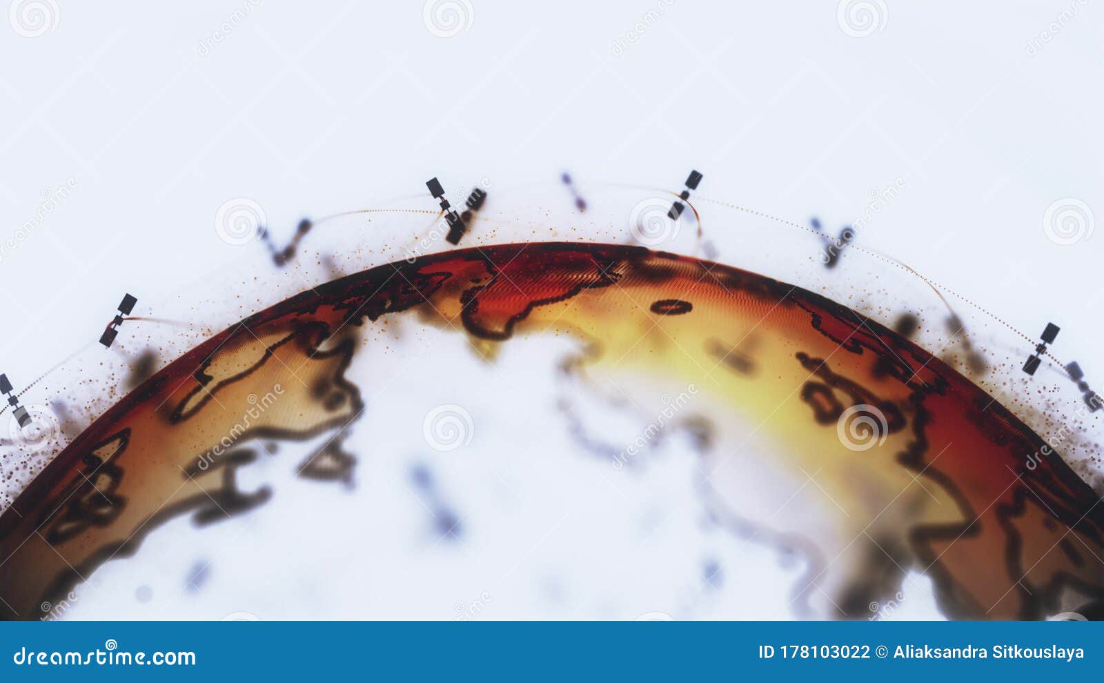 global network network connection the world abstract 3d rendering satellites starlink. satellites create oneweb or