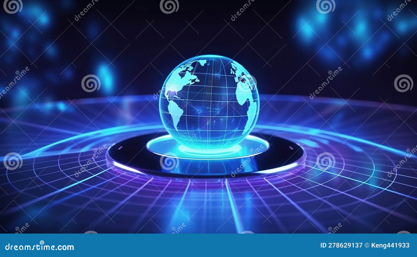 Global Network and Data Exchanges Over the World 3D Rendering